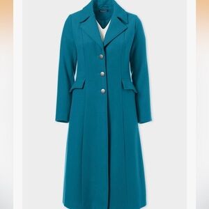 Romans Dark Blue Trench Coat Wool Blend Sz 24W nwt